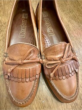 80s Men’s Dexter Cognac Brown Leather Kiltie Loafer